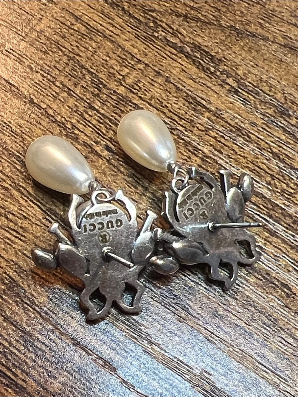 Pearl Drop Bee Earrings in Ivory and Silver